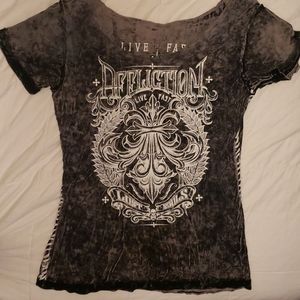 Reversible scoop neck Affliction shirt